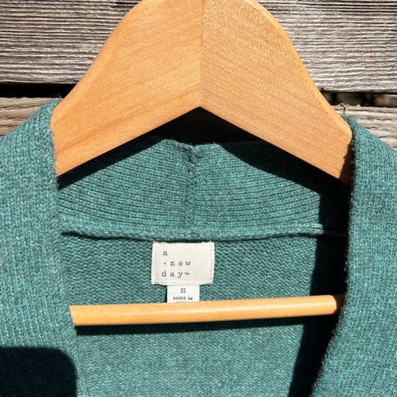 a new day - Teal heathered cardigan w/pockets - Size S - Picture 3 of 5